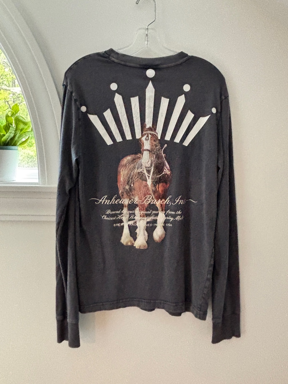Budweiser PacSun Reversible Long Sleeve Pocket T-Shirt Retro Beer Logo Tee S - Picture 8 of 15